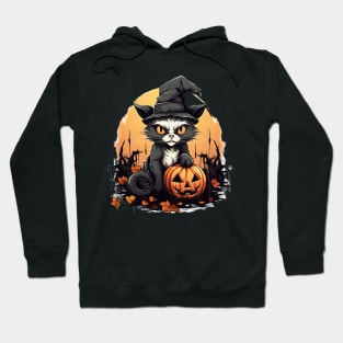 Angry Cat Funny Hallowen Spooky Gift Hoodie